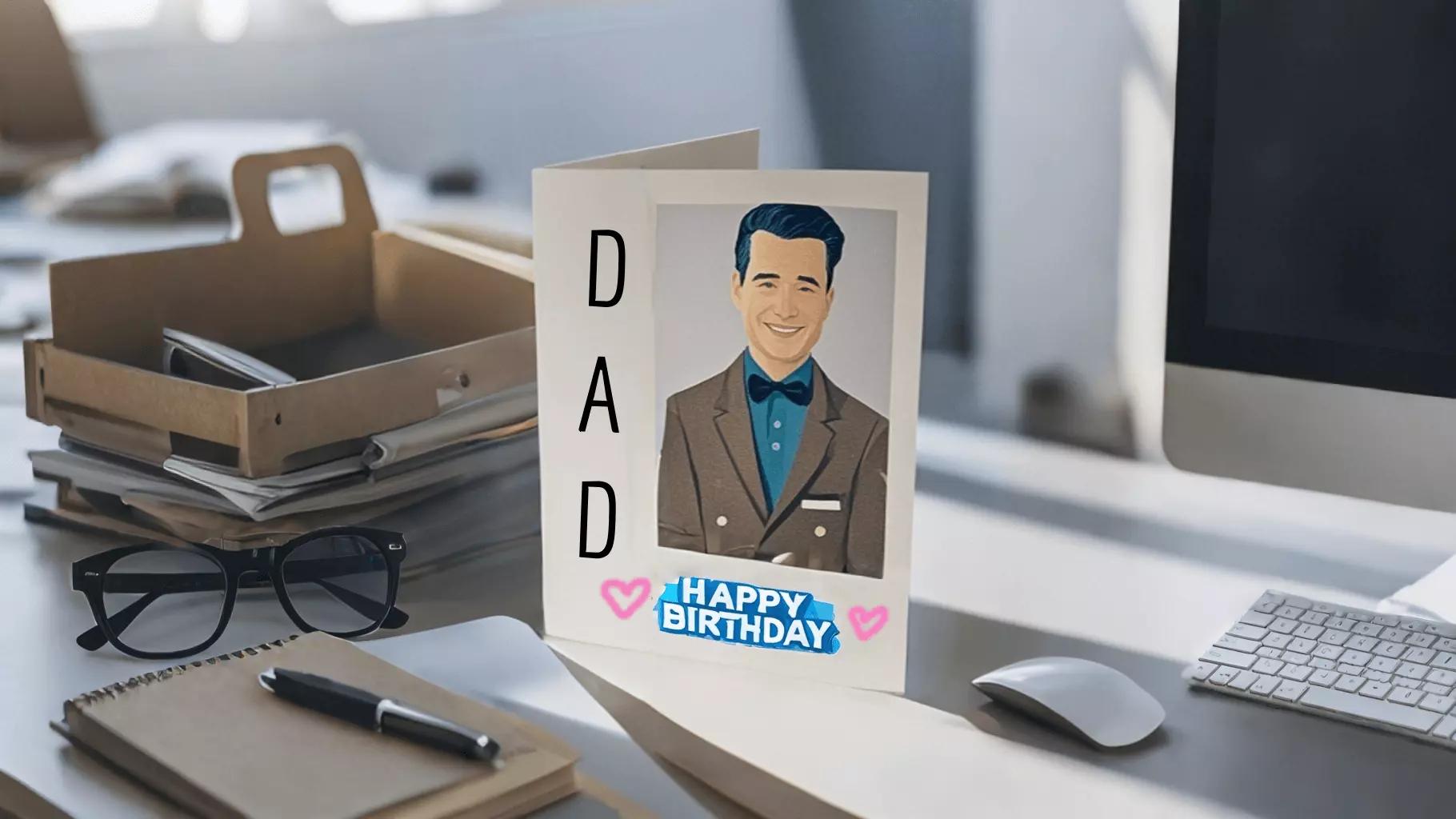 A classic handmade birthday card for dad